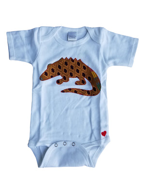 See Ya Alligator Appliqué Bodysuit (Tan)