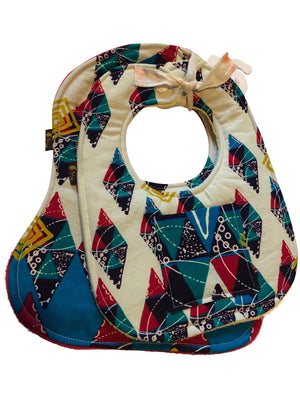 Nana Gold African Print 2-PC Baby Bib Set (Pocketed Edition)
