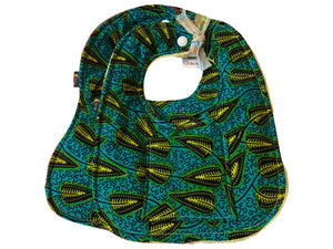 Nana Green African Print 2-PC Baby Bib Set (Pocketed Edition)