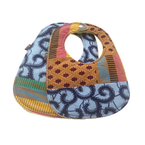 Light Up My World Patchwork 2-Pack African Print Baby Bib Set (Limited Edition)