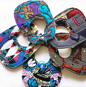 Nana Green African Print 2-PC Baby Bib Set (Pocketed Edition)
